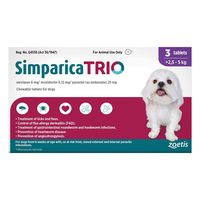 Simparica TRIO for Dogs 2.6 - 5kg (PURPLE)