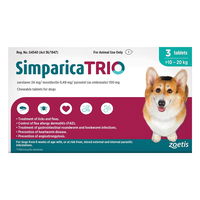 Simparica TRIO for Dogs 10.1 - 20kg (TEAL)