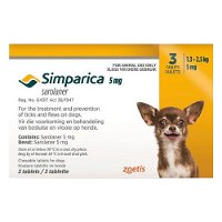 Simparica 5mg for Puppies 1.3-2.5kg (YELLOW)