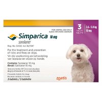 Simparica 10mg for Very Small Dogs 2.5-5kg (PURPLE)