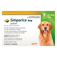 Simparica 80mg for Large Dogs 20.1-40kg (GREEN)